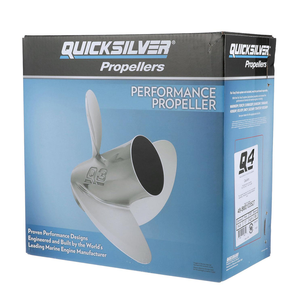 Mercury - Quicksilver Q4 Propeller - 4-Blade - 90 - 400 HP - 14.6 Dia. - 17 Pitch - 48-8M0103527