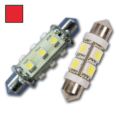 Hollex LED festoon 10-30V 0,9W rood 12 LEDS 42mm (0100.661)
