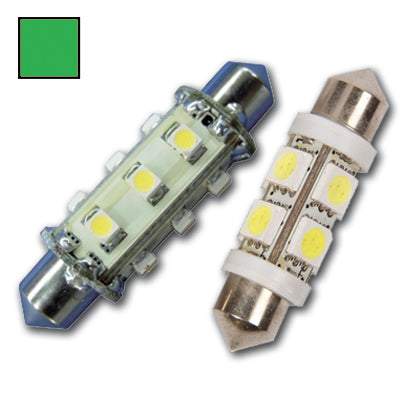 Hollex LED festoon 10-30V 0,9W groen 12 LEDS 42mm (0100.662)