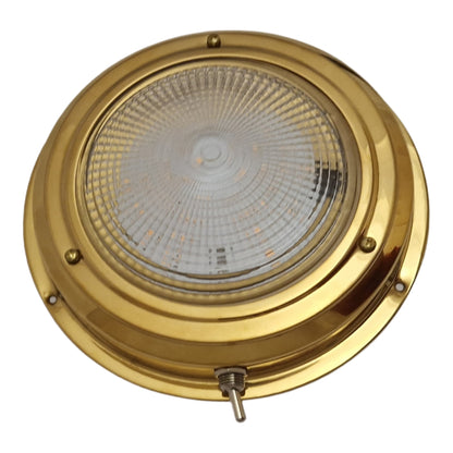 Hollex plafonnière opbouw messing 12V 110mm ww LED (010154)