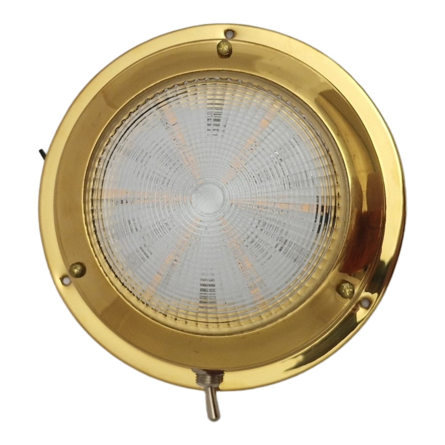 Hollex plafonnière opbouw messing 12V 140mm warm wit LED (010155)