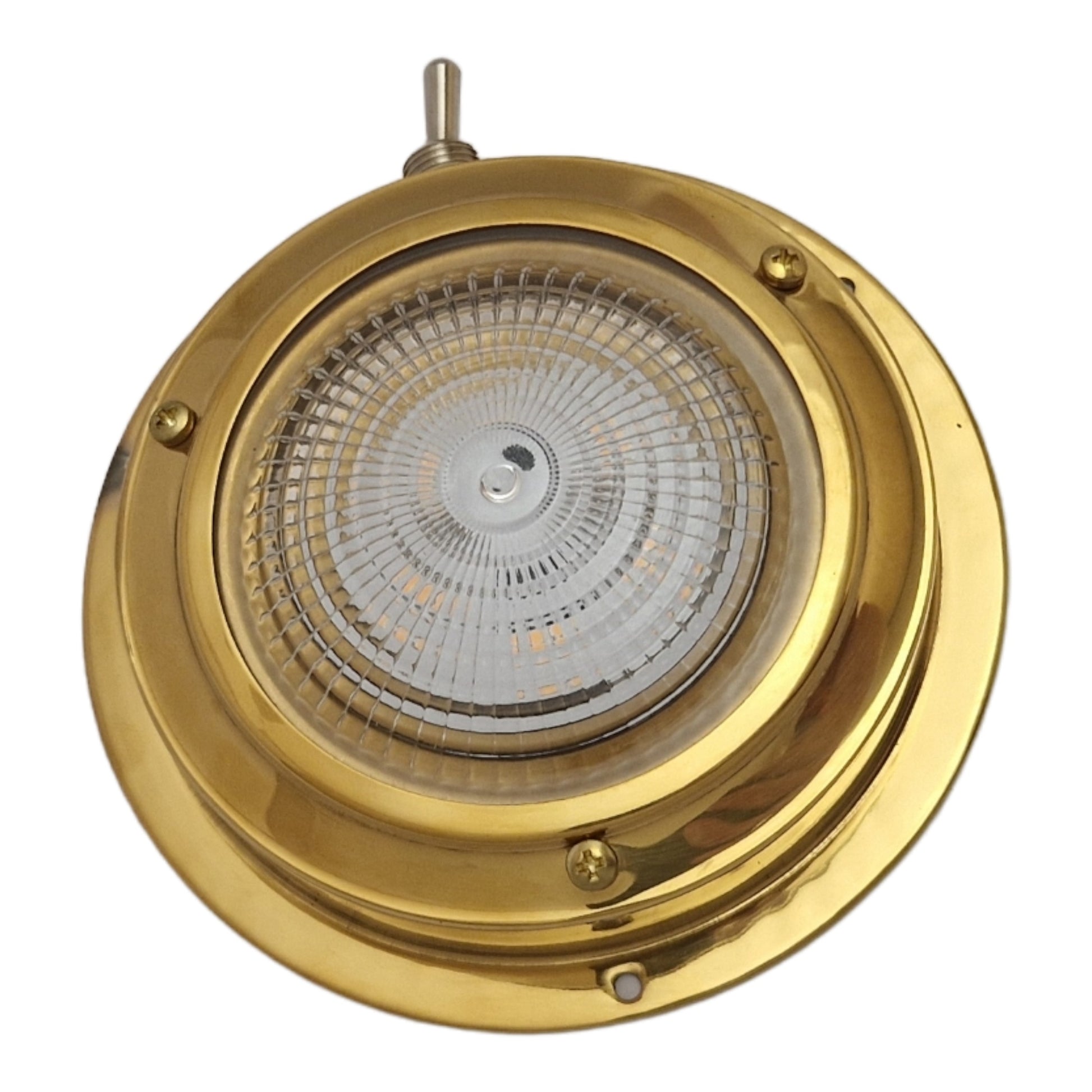 Hollex plafonnière opbouw messing 12V 165mm warm wit LED (010156)