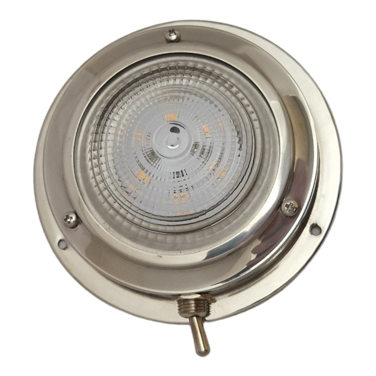 Hollex plafonnière opbouw rvs304 12V 110mm warm wit LED (010157)