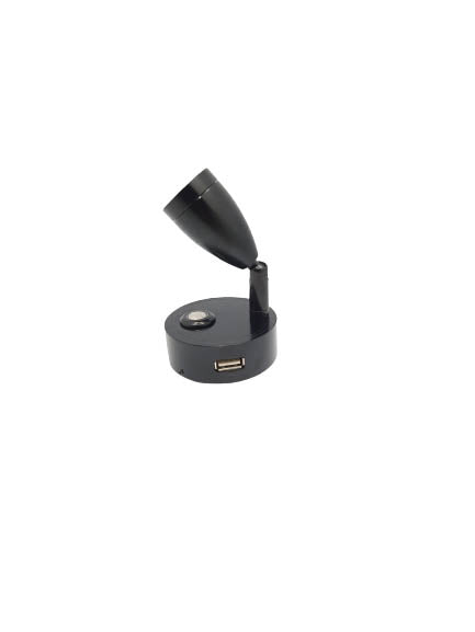 Hollex LED leeslamp Minispot zwart 12/24V 2W 160lm 3 kleuren dimbaar (010200)