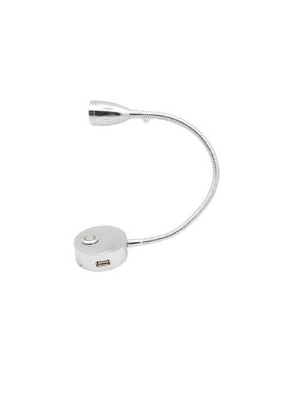 Hollex LED leeslamp Maxiflex chroom 12/24V 2W 160lm 3 kleuren dimbaar (010207)