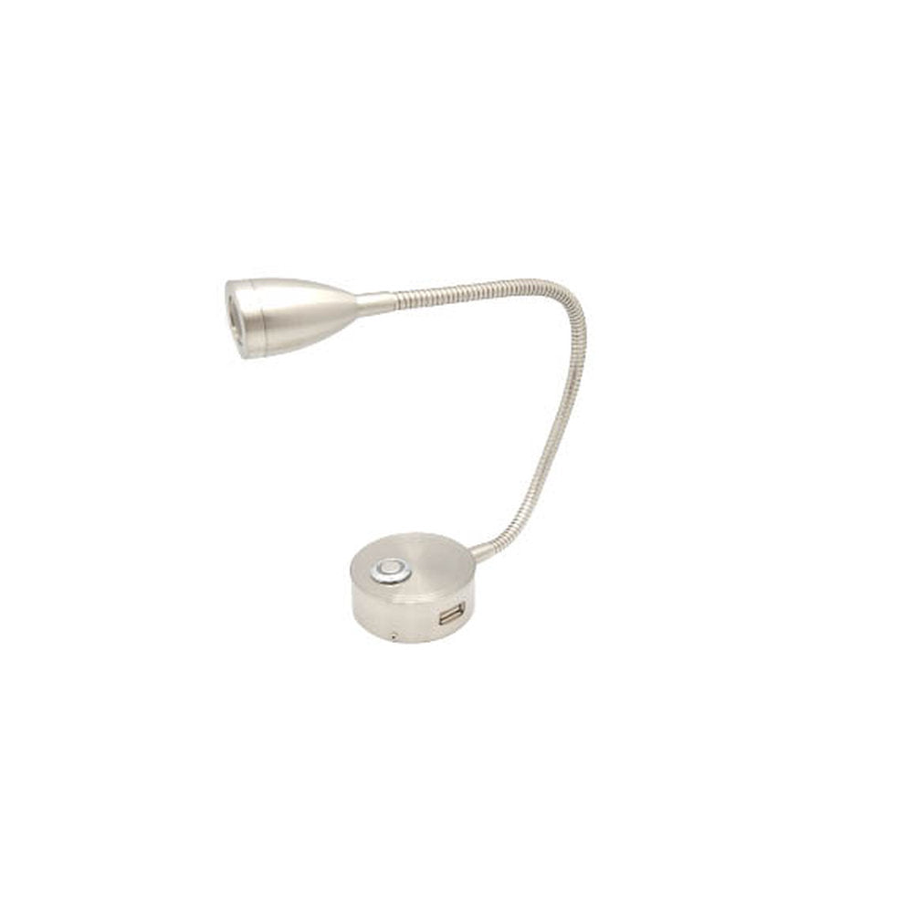 Hollex LED leeslamp Maxiflex nikkel 12/24V 2W 160lm 3 kleuren dimbaar (010208)