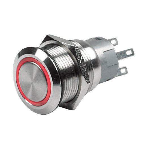 BEP Marine schakelaar drukknop (On)-Off 12V rood (020230)