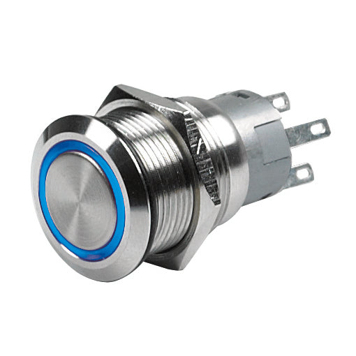 BEP Marine schakelaar drukknop (On)-Off 12V blauw (020232)