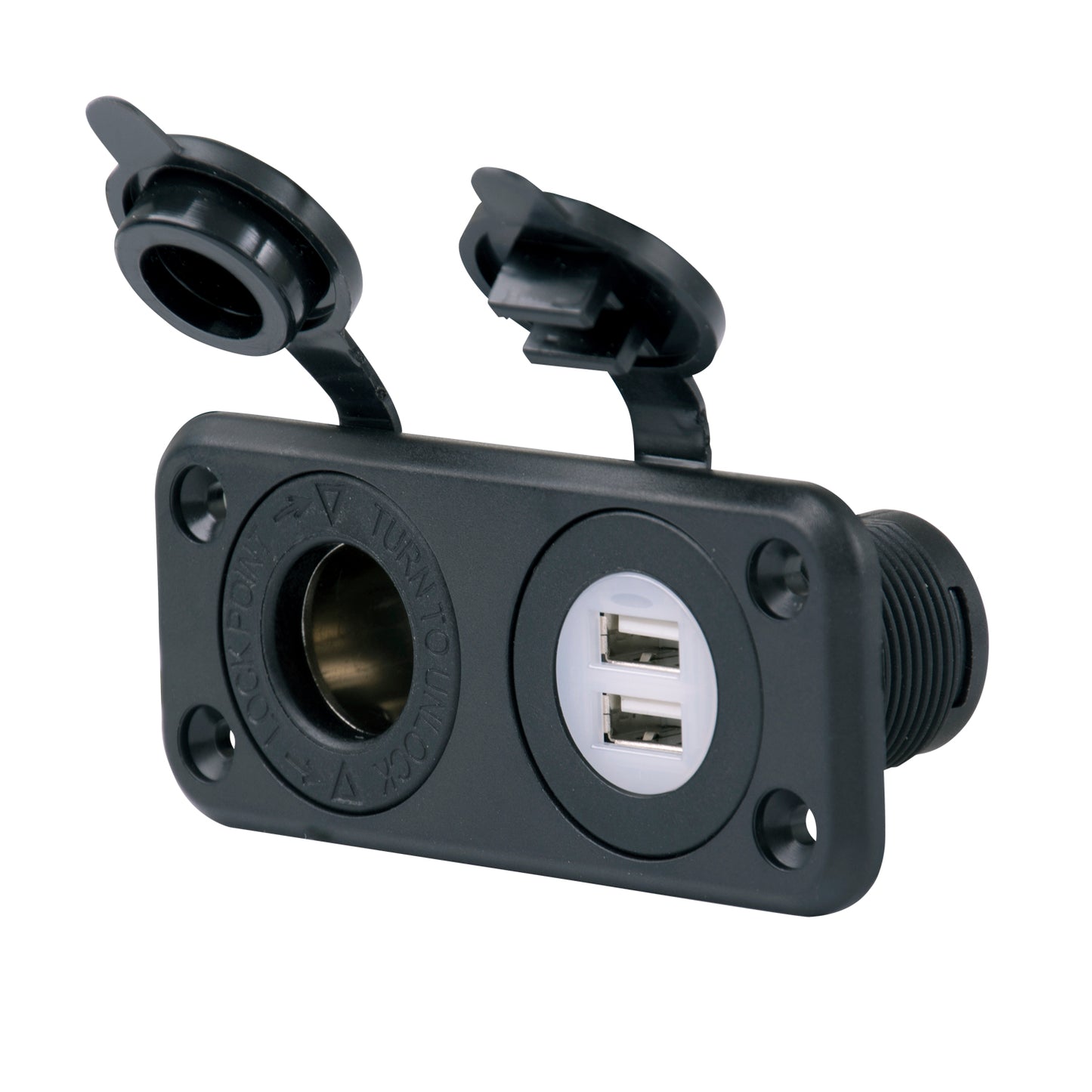 Marinco sealink®Deluxe dual USB charger receptacle and 12V receptacle (12VCOMBO)