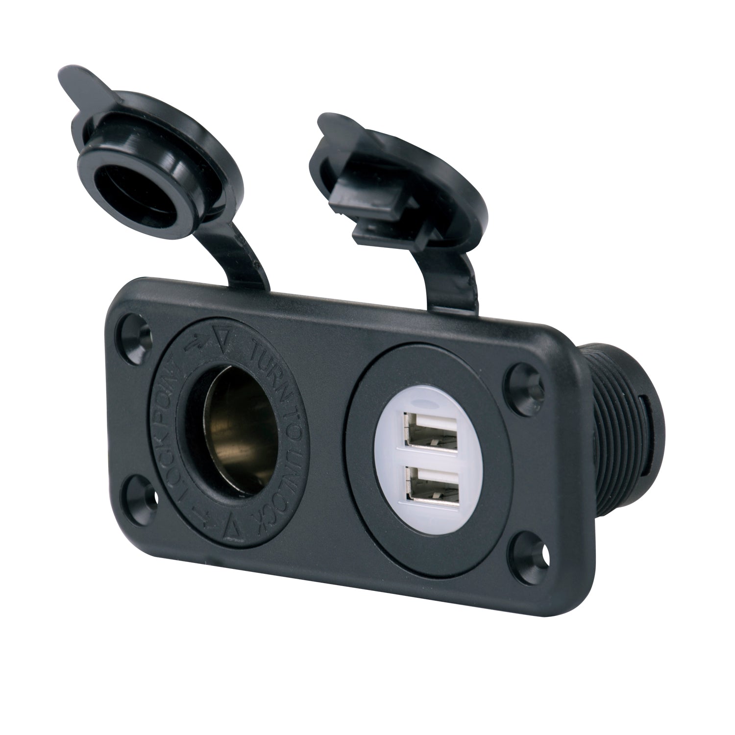 Marinco sealink®Deluxe dual USB charger receptacle and 12V receptacle (12VCOMBO)
