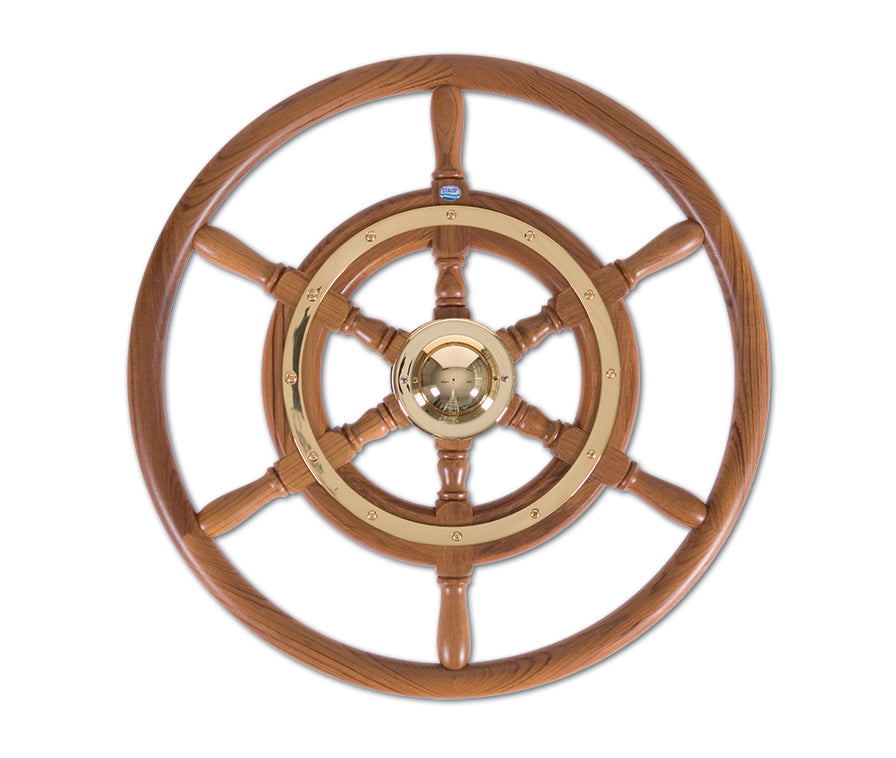 Stazo stuurwiel type 02 teak/messing 40cm (1521)