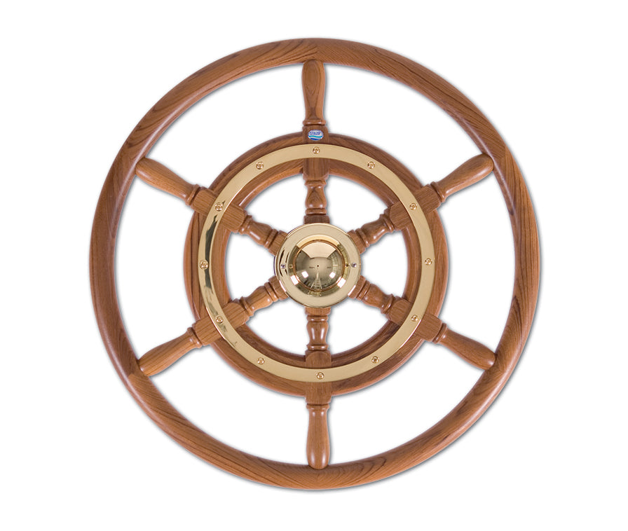 Stazo stuurwiel type 02 teak/messing 60cm (1525)
