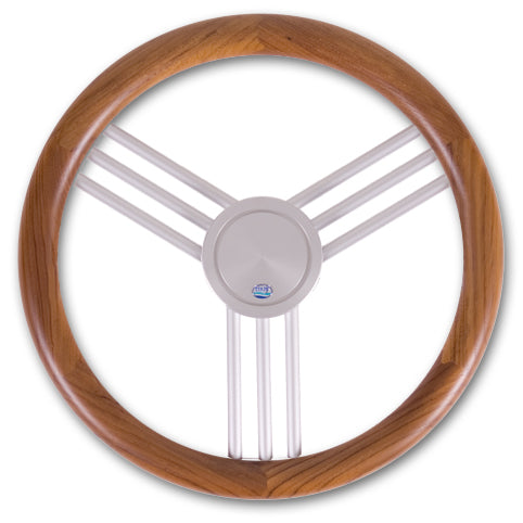 Stazo hoepelstuurwiel type 27 teak/alumuminium 40cm model 2 (1546)