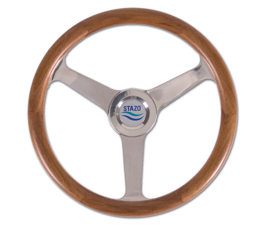 Stazo stuurwiel type 50 teak/rvs 35cm (1566)