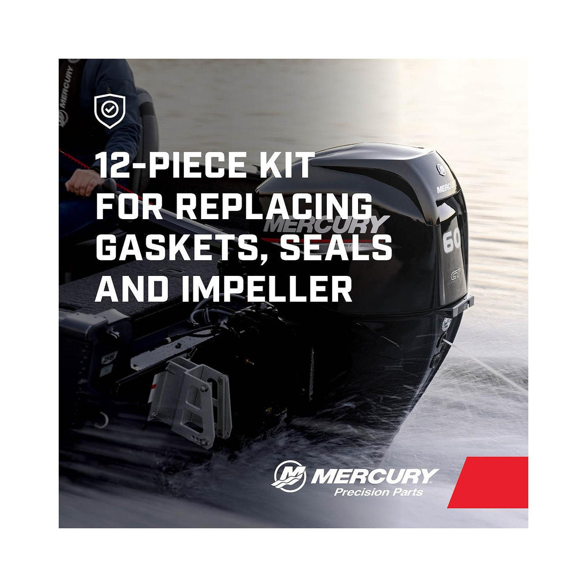 Mercury 47-19453T2 Outboard Water Impeller Repair Kit - Fits 50 - 55 - 60 HP 3 Cylinder - 2-cycle