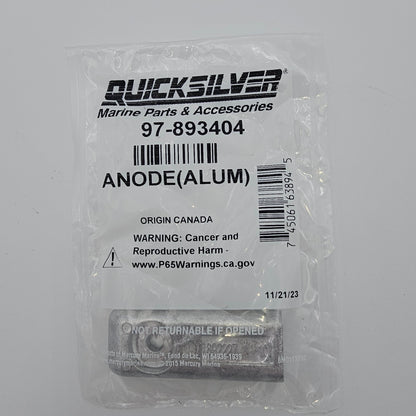Mercury - Power Trim Anode - Fits L‑6 Verado Outboard, 200, 225, 250, 275, 300, 350, 400 HP "NEW" V8 & Verado SeaPro FourStroke Outboards - 97-893404