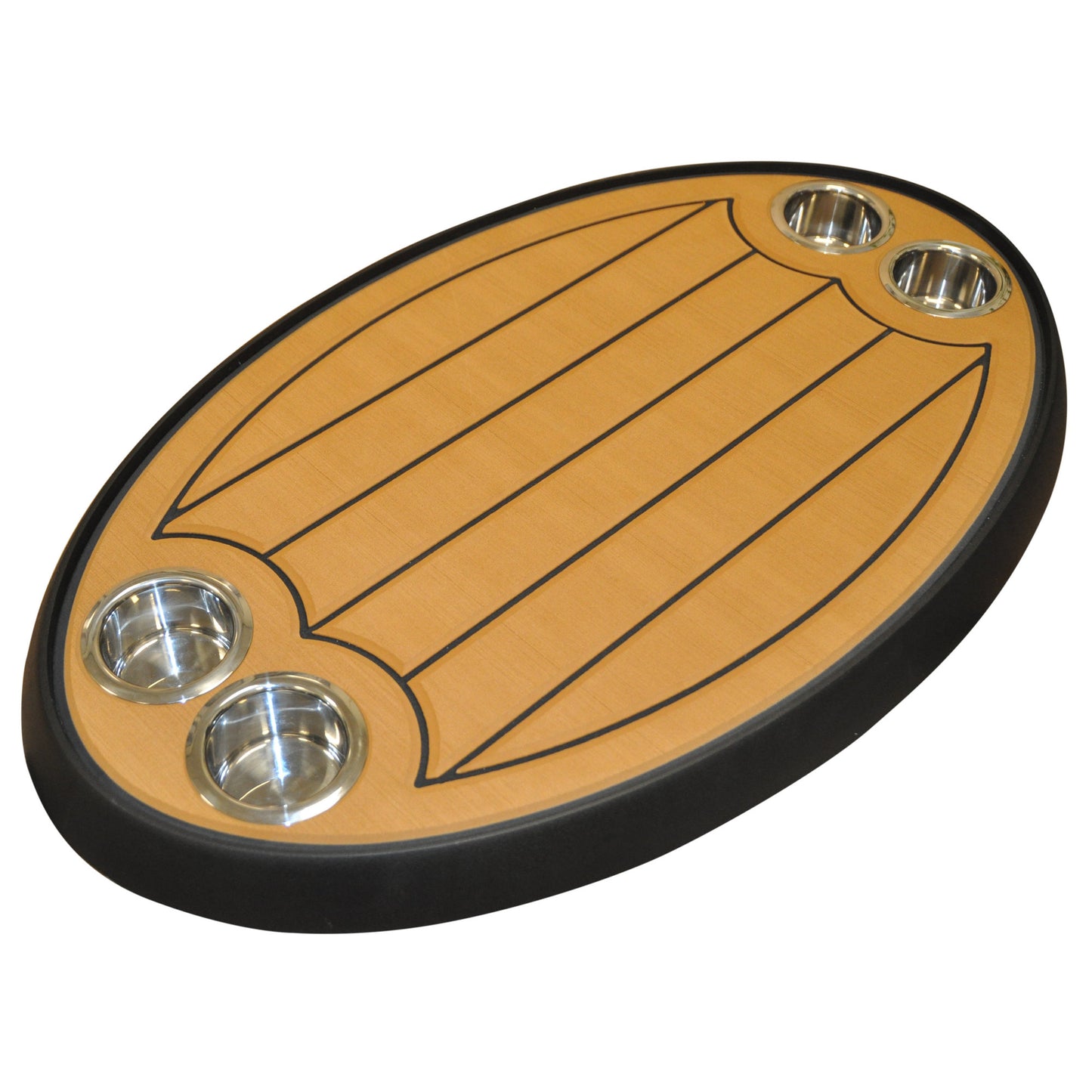 Hollex # Hollex tafelblad zwart Inleg lichtbruin 4 bekerhouders (243825)