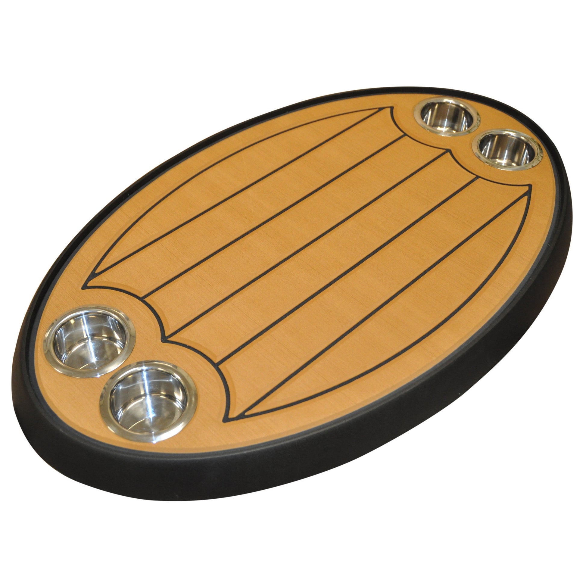 Hollex # Hollex tafelblad zwart Inleg lichtbruin 4 bekerhouders (243825)