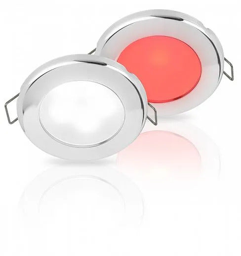 Hella EuroLED 75 inbouwspot 12V rvs met wit/rood licht veermontage (2JA015 247-521)