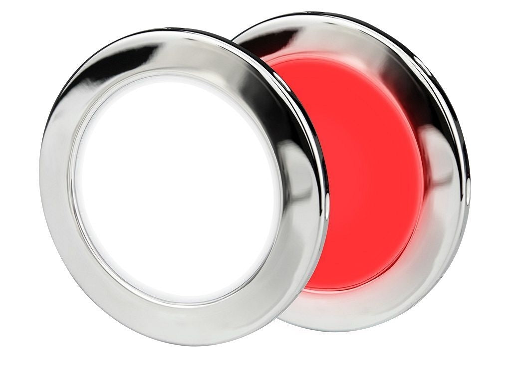 Hella EuroLED 95 down light rond rvs met wit/rood licht schroefbevestiging (2JA958 340-161)