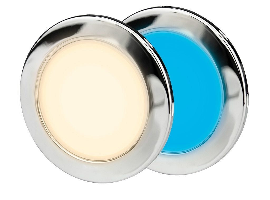 Hella EuroLED 95 down light rond rvs met warm wit/blauw licht schroefbevestiging (2JA958 340-191)
