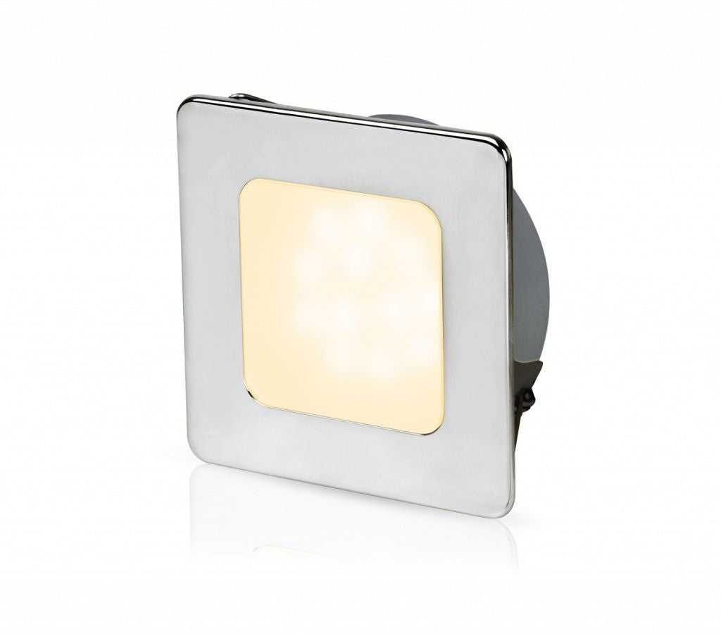 Hella EuroLED 95 down light vierkant rvs met wit/rood licht veerbevestiging (2JA958 340-521)