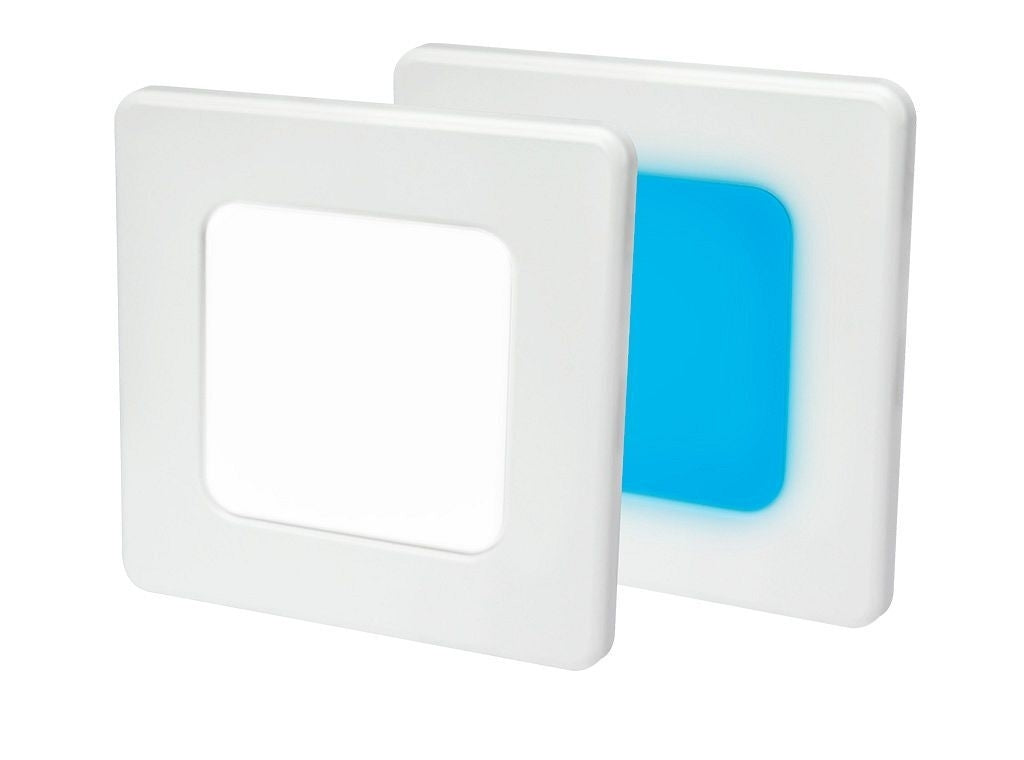Hella EuroLED 95 down light vierkantwit met wit/blauw licht schroefbevestiging (2JA958 340-581)