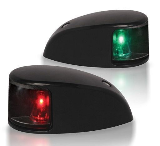 Hella NaviLED Compact lantaarnset stuurboord/bakboord zwart dekmontage 9-33V / heldere lens / kabel 500mm (2LT980 620-901)