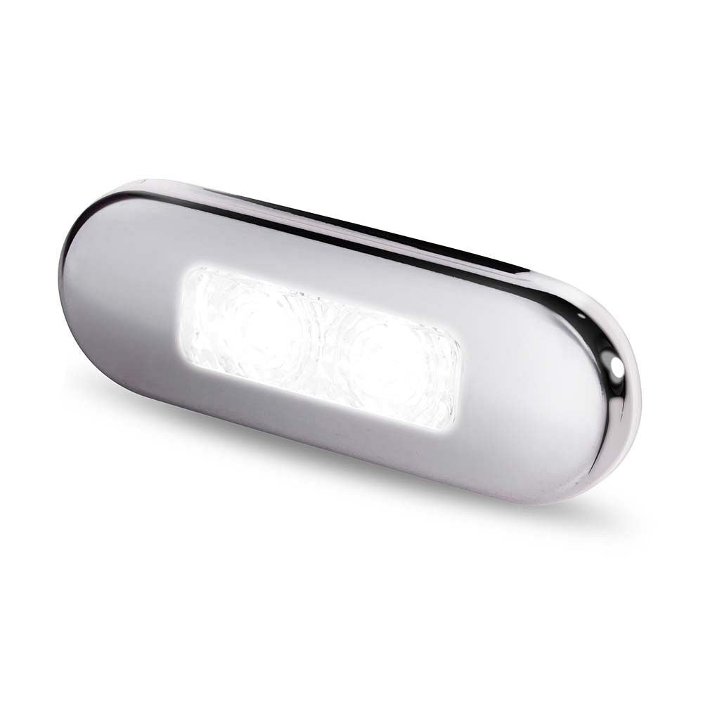 Hella LED courtesy lamp gepolijst rvs316 langwerpig/opbouwmontage 12/24V wit licht (2XT980 869-301)