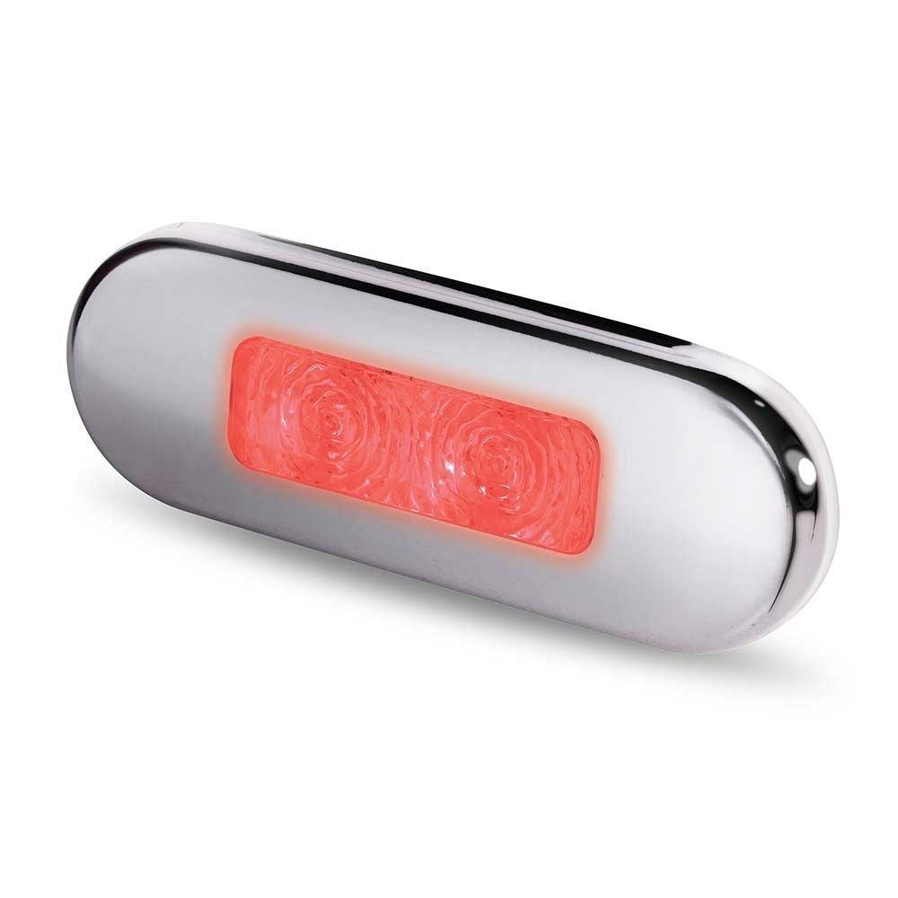 Hella LED courtesy lamp gepolijst rvs316 langwerpig/opbouwmontage 12/24V rood licht (2XT980 869-501)