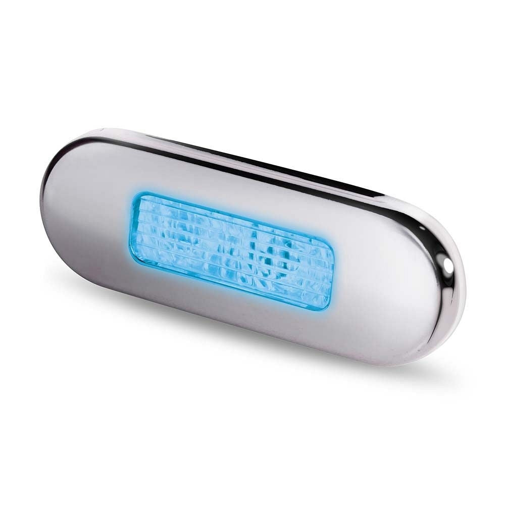 Hella LED courtesy lamp gepolijst rvs316 langwerpig/opbouwmontage 12/24V blauw licht (2XT980 869-601)