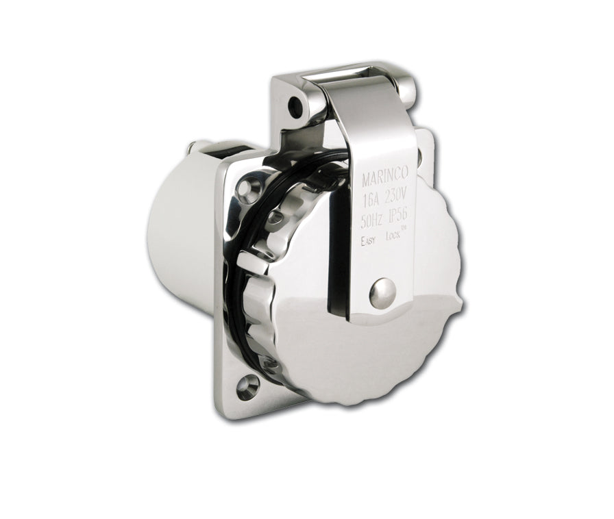 Marinco 16A easy lock inlaat roestvrij staal met behuizing (303SSEL-BX)