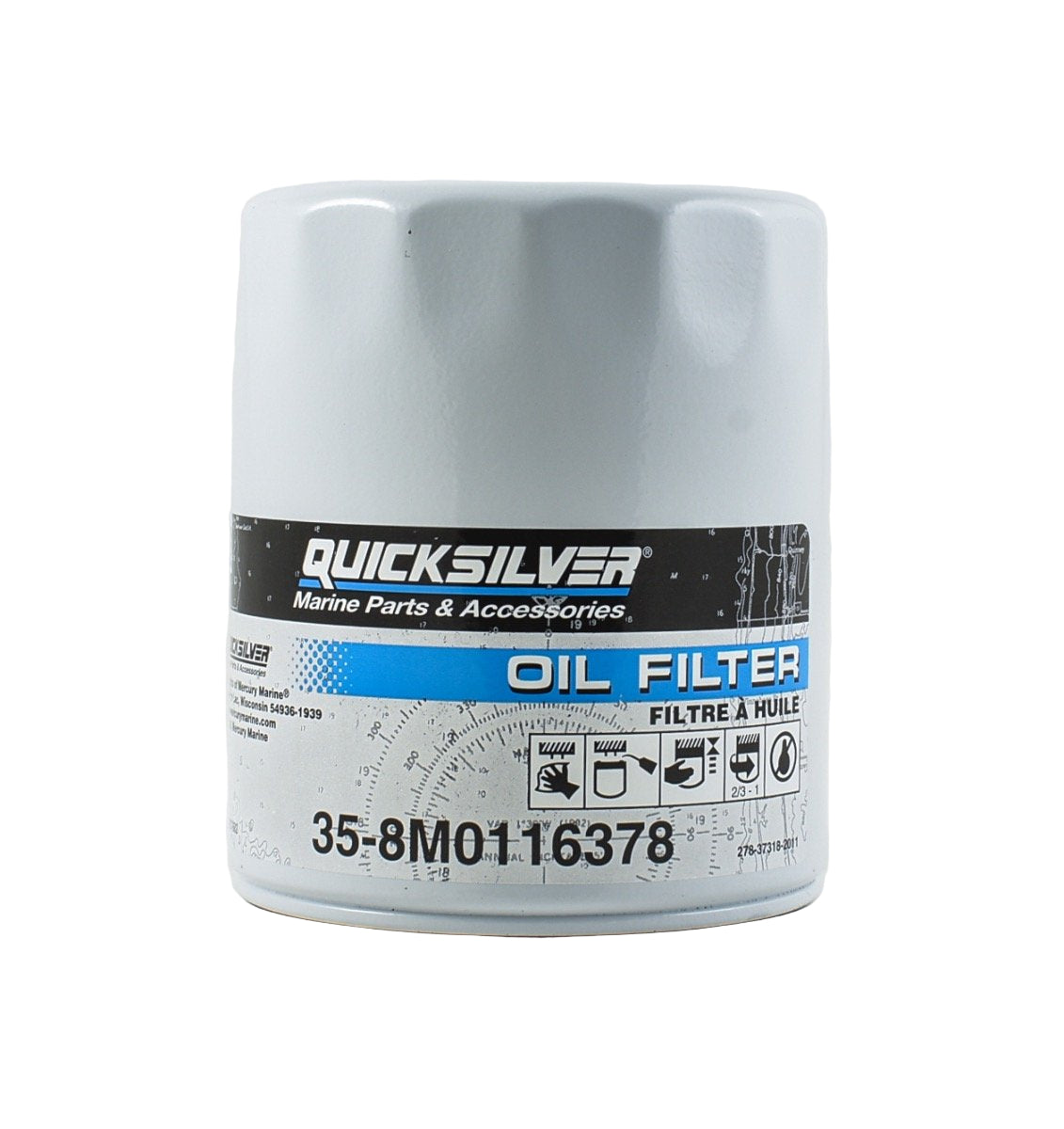 Mercury Quicksilver - Oil Filter - Fits MCM/MIE Ford Engines - 35-8M0116378