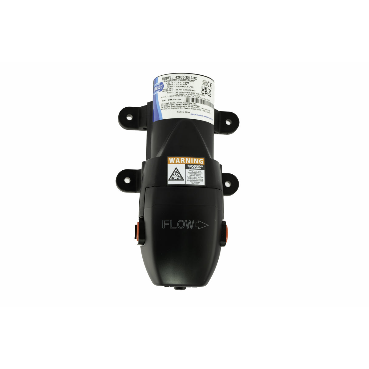 Jabsco drinkwaterpomp ParMax 1 12V 3,8ltr 35psi (42630-3512-3C)