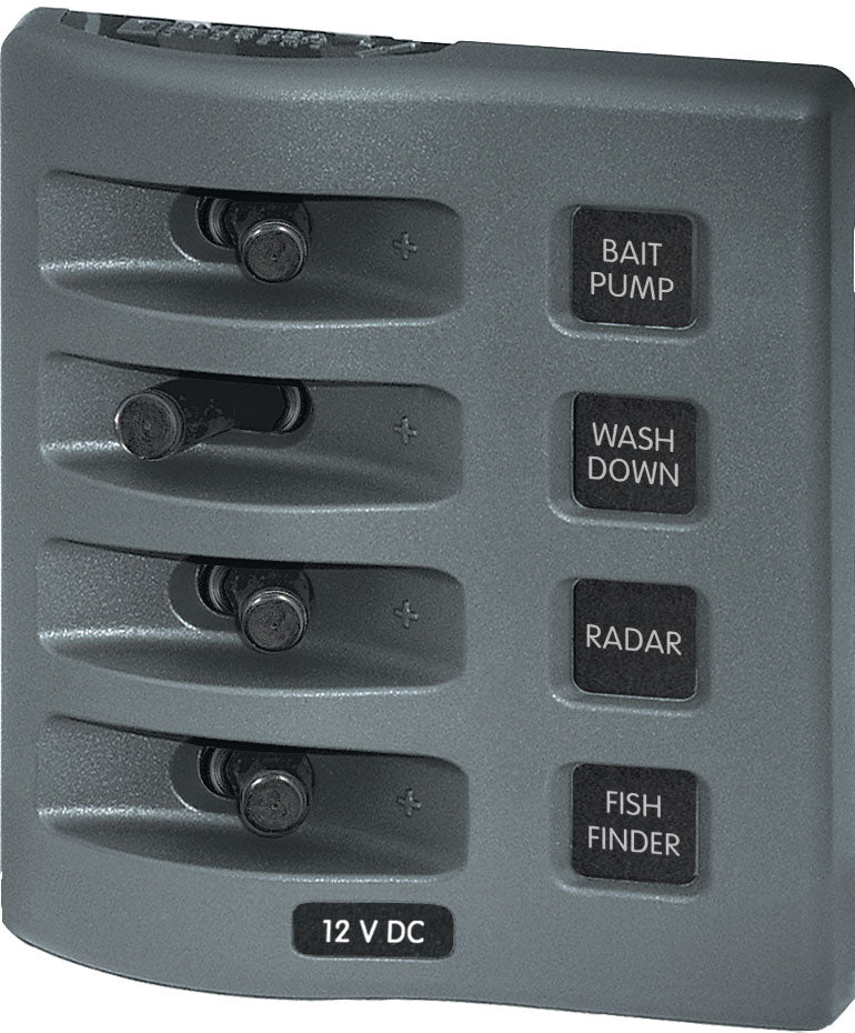 Blue Sea Systems paneel WD alleen schakelaar 4 posities grijs (vervangt 4305B-BSS) (4305-BSS)