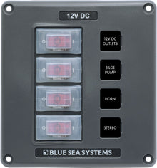 Blue Sea Systems paneel schakelaar H2O CB 4 posities grijs (vervangt 4320B-BSS) (4320-BSS)