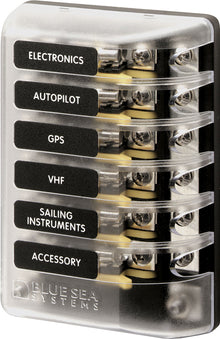 Blue Sea Systems zekeringblok 3AG 6 circuits met aarde (5015-BSS)