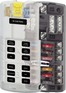 Blue Sea Systems zekeringblok ST-blade dual12 met aarding/afdekking (5032-BSS)