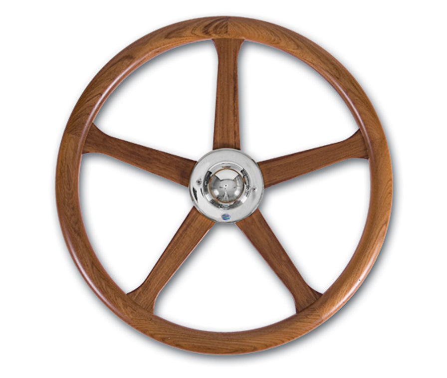 Stazo stuurwiel type 19 teak 100cm chroom/ONGELAKT (5695.ONGELAKT)