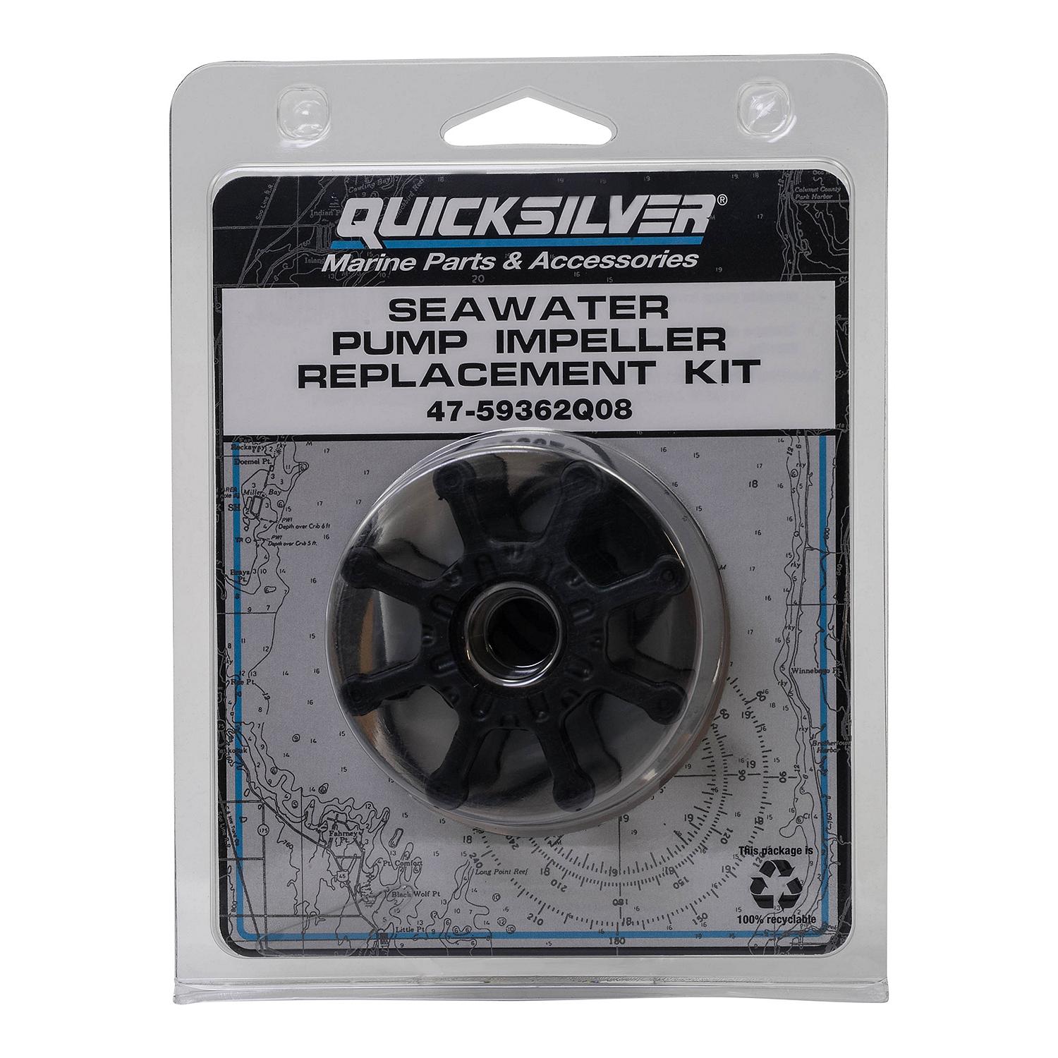 Mercury Mercruiser - Sea Water Pump Impeller Kit - Fits Plastic 1 & 2 pc. Body Sea Water Pumps - 47-59362Q08