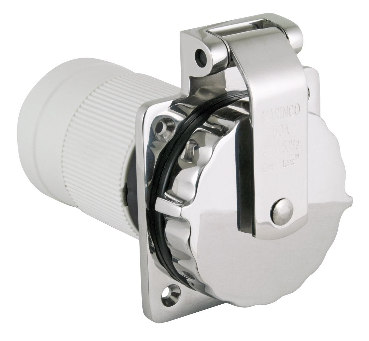 Marinco 50A 230V easy lock inlaat roestvrij staal vergrendelbaar (6371EL-BX.UK)