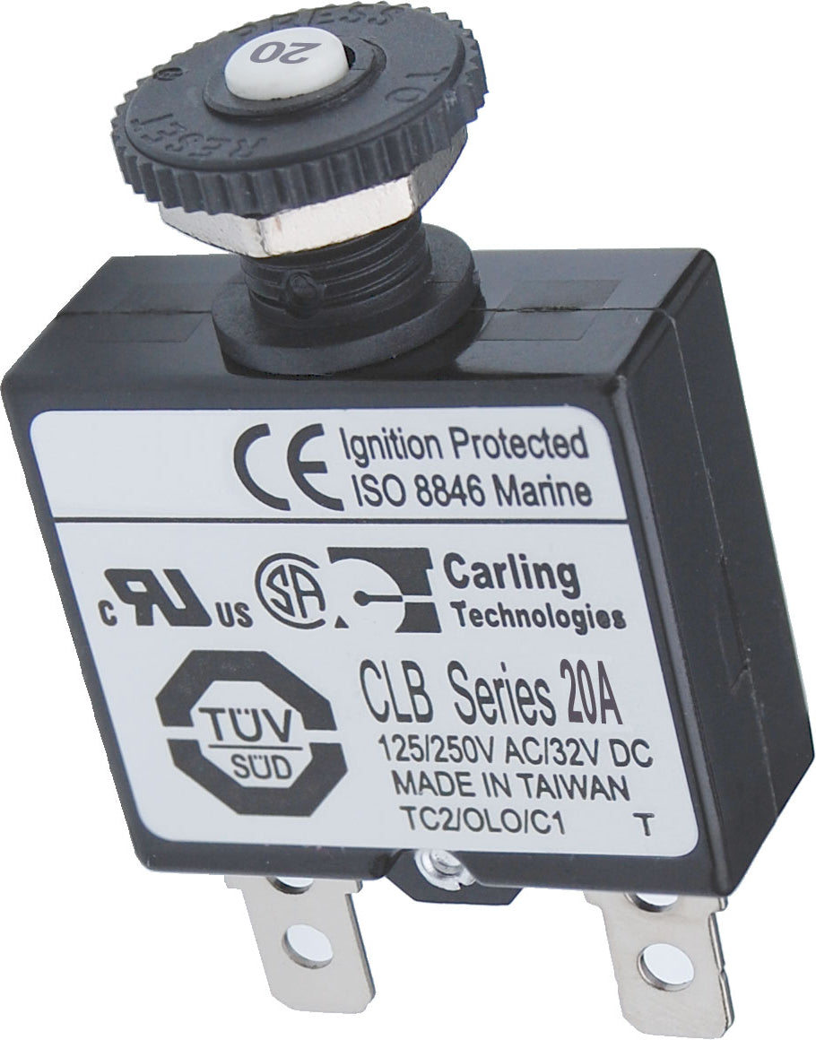 Blue Sea Systems stroomonderbreker drukknop QC 20A (7057-BSS)