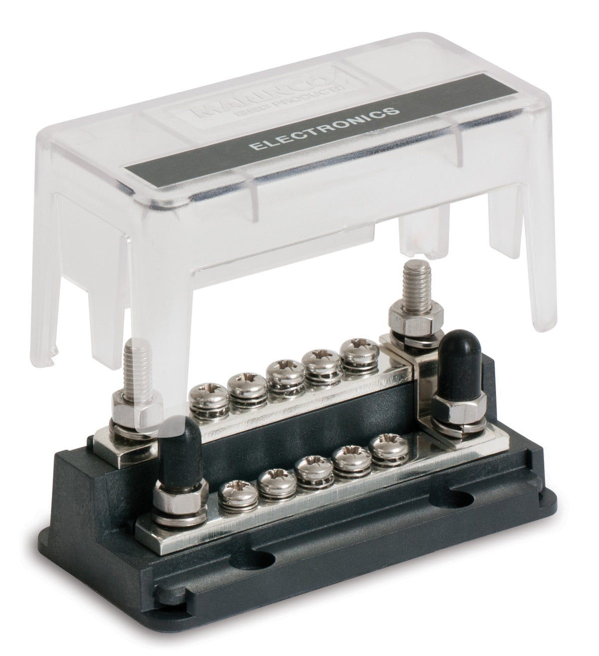 BEP Marine Z bus bar pro installer with cover 4x studs 6mm (1/4") and 10x screw terminals 4mm (5/32") 2x200A 50V DC (777-Z10W-200)