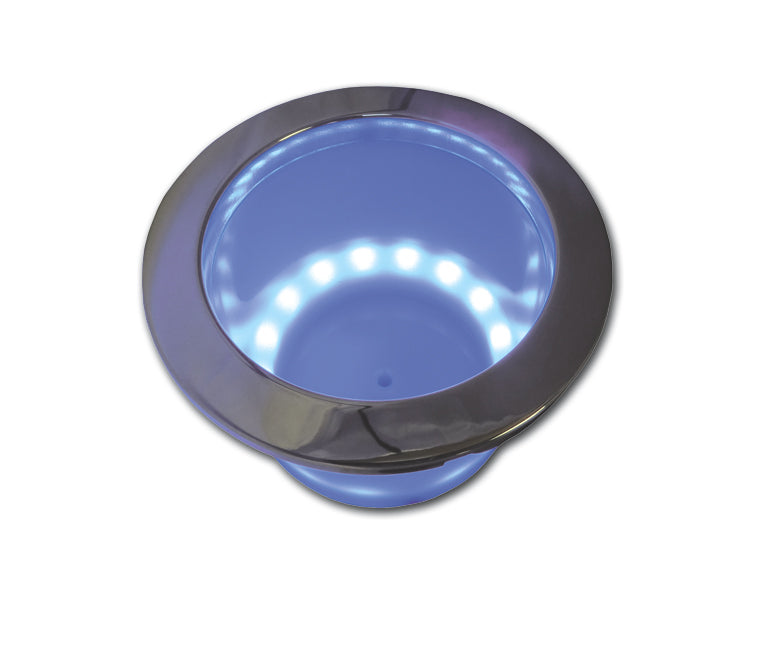 White Label Drinkbekerhouder rvs304 met blauw LED (81424SS-SCR-BL)
