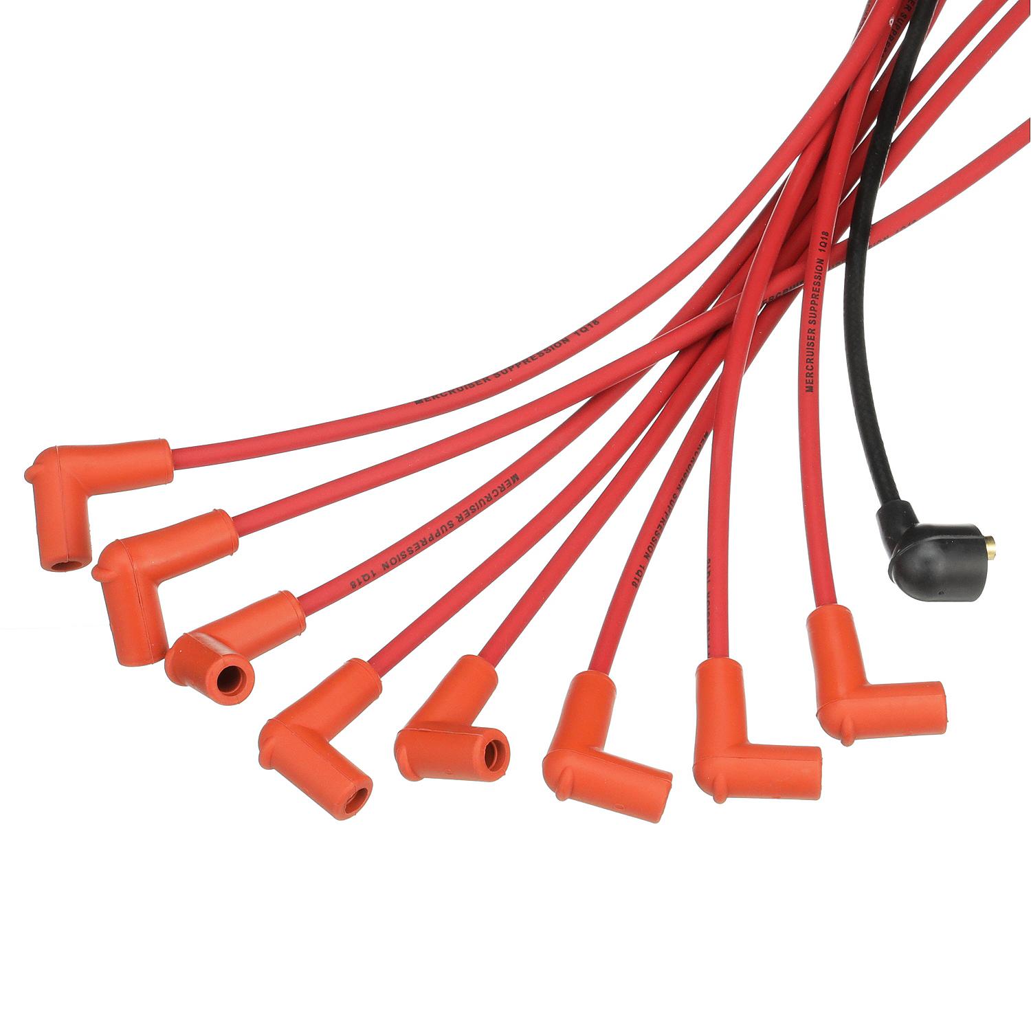 Mercury – Quicksilver 816608Q61 Red Wire Spark Plug Wire Kit | GM V8 Marine Engines (454–502 CID) | Thunderbolt IV & V Ignition | 816608Q61