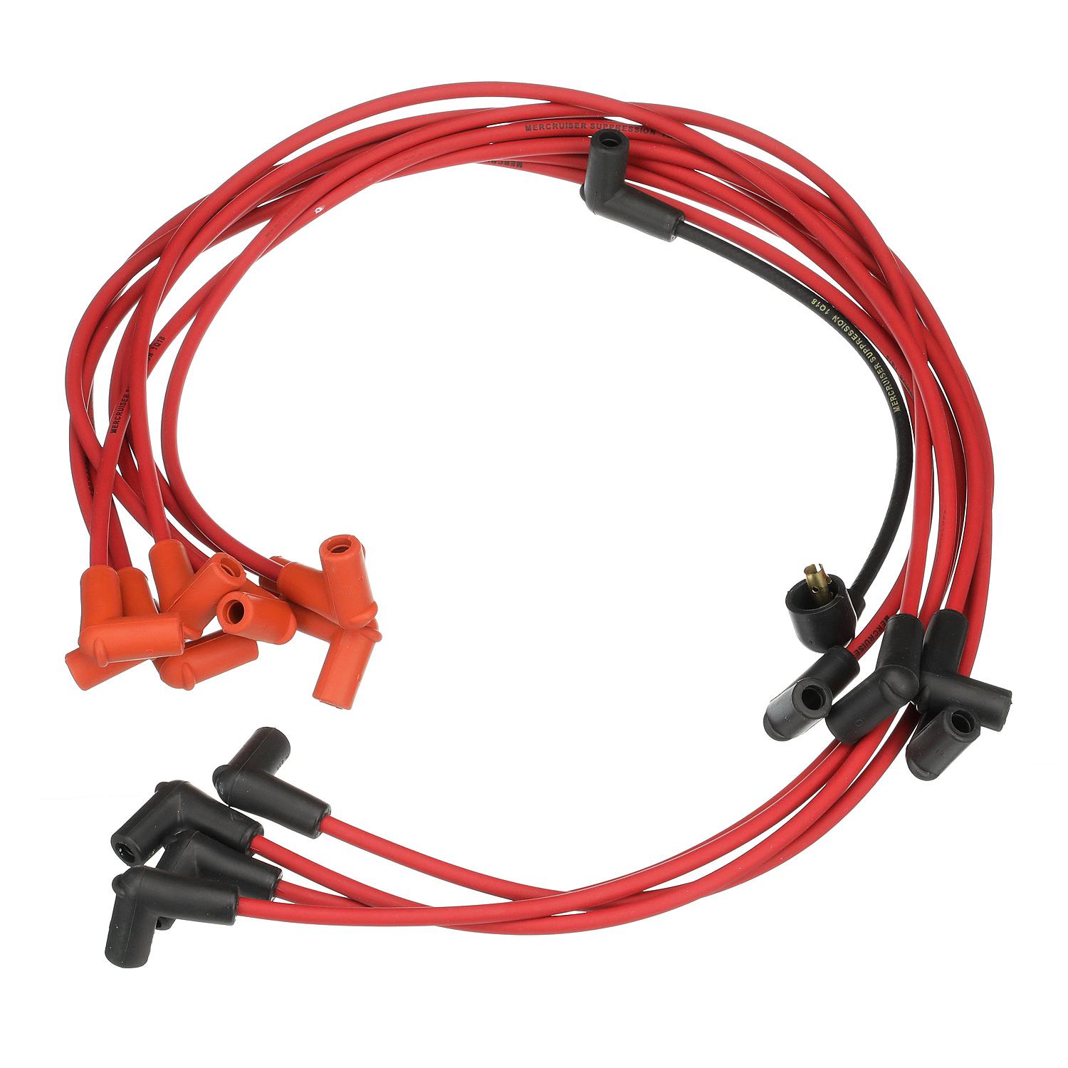 Mercury – Quicksilver 816608Q61 Red Wire Spark Plug Wire Kit | GM V8 Marine Engines (454–502 CID) | Thunderbolt IV & V Ignition | 816608Q61
