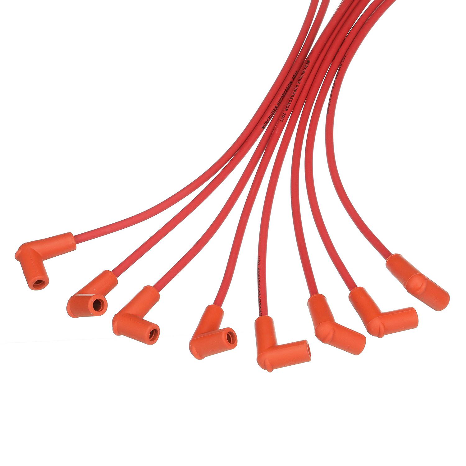 Mercury Mercruiser - Spark Plug Wire Kit - Red - Fits GM V-8 305/350 CID Engines with Delco HEI Ignition - 84-816608Q70