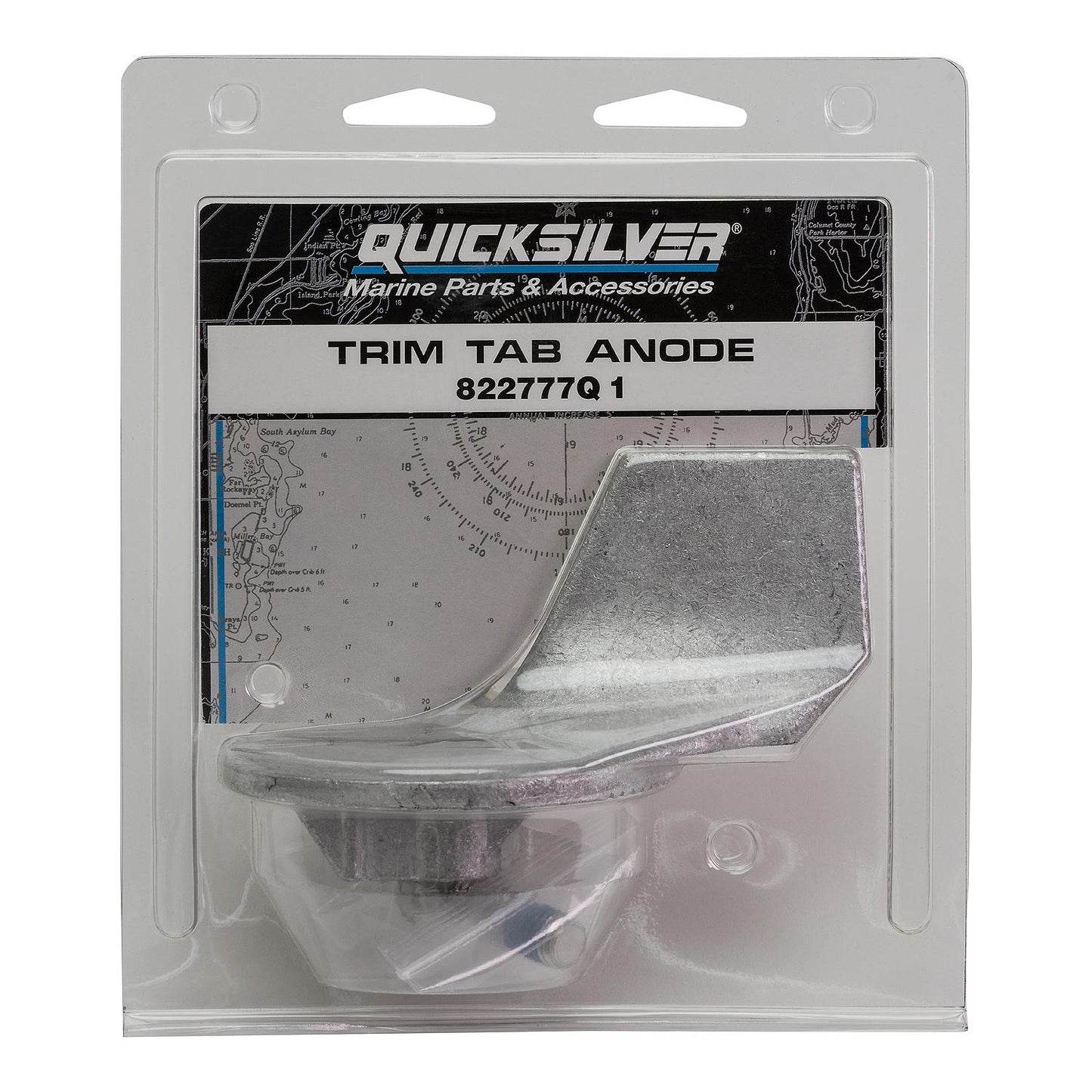 Mercury Quicksilver - Outboard Aluminum Trim Tab Anode - Fits Most Mercury/Mariner 35 HP and Above - Force 90 - 120 - All Mercury MerCruiser Engines - 822777Q1