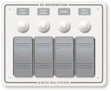 Blue Sea Systems paneel H2O 12VDC CLB 4 posities horizontaal (vervangt 8272B-BSS) (8272-BSS)