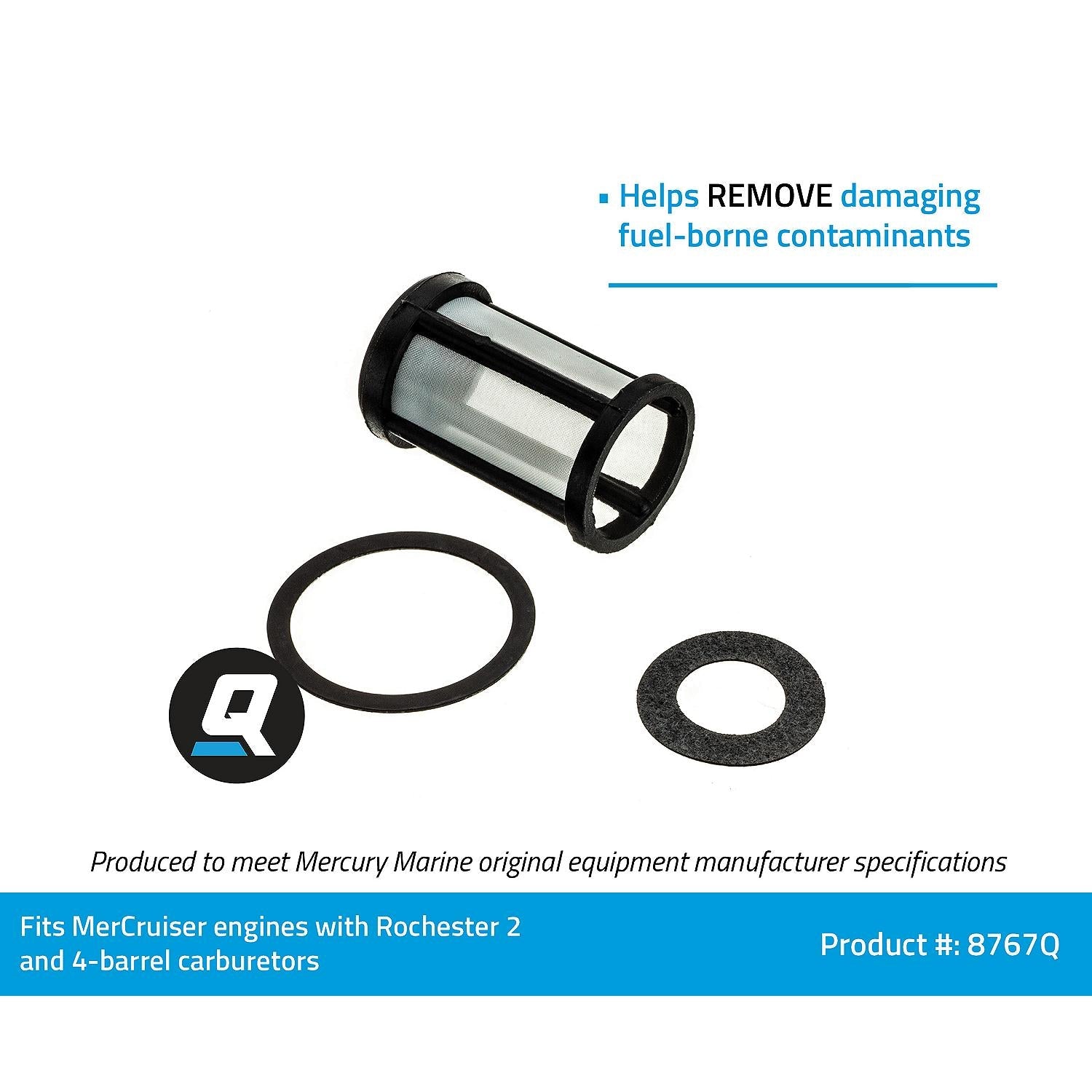 Mercury Quicksilver - Carburetor Fuel Filter - For Rochester 2 & 4 bbl. - 35-8767Q